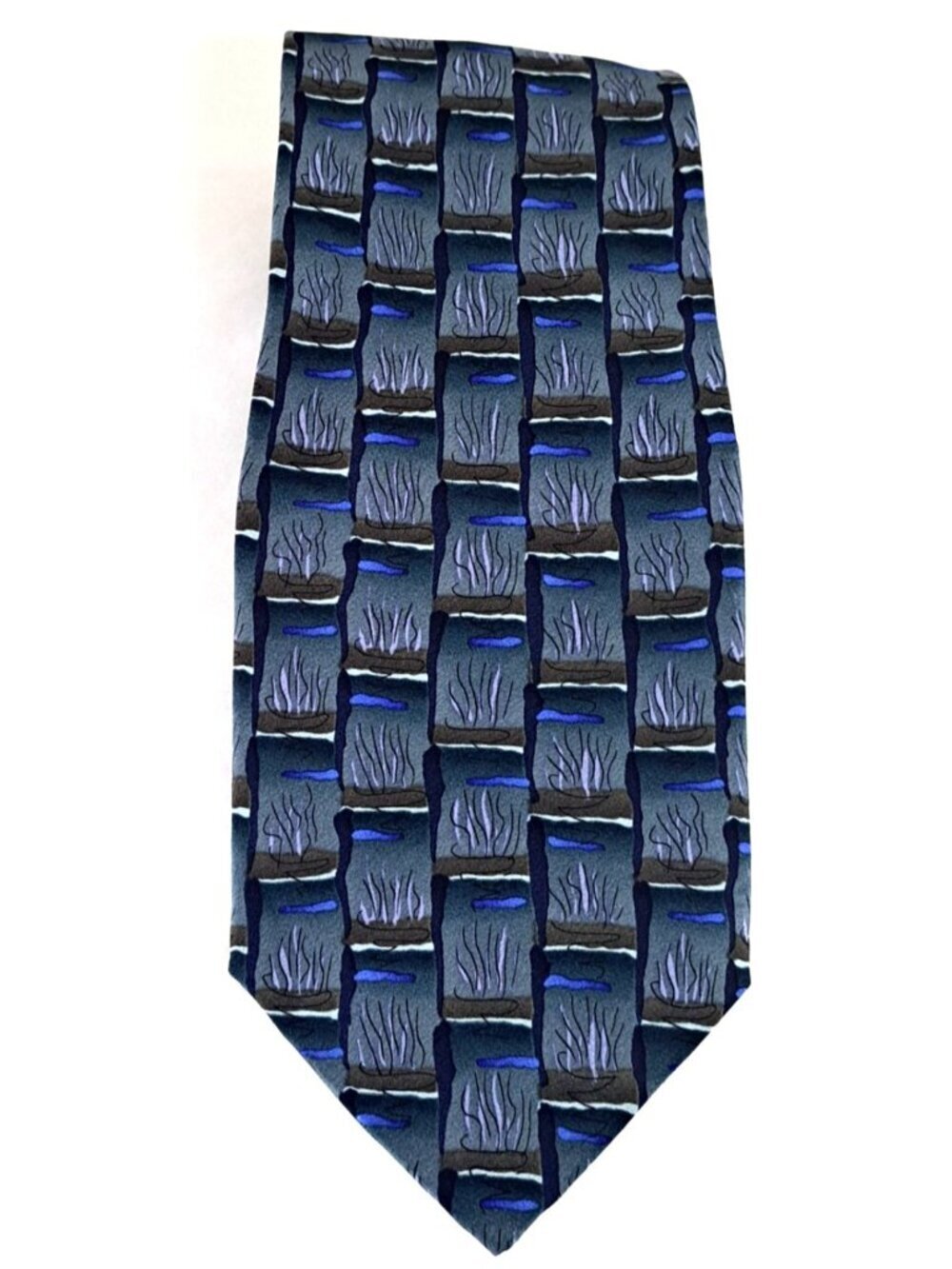 Jerry Garcia Men's Multicolor Geometric Print Silk Tie